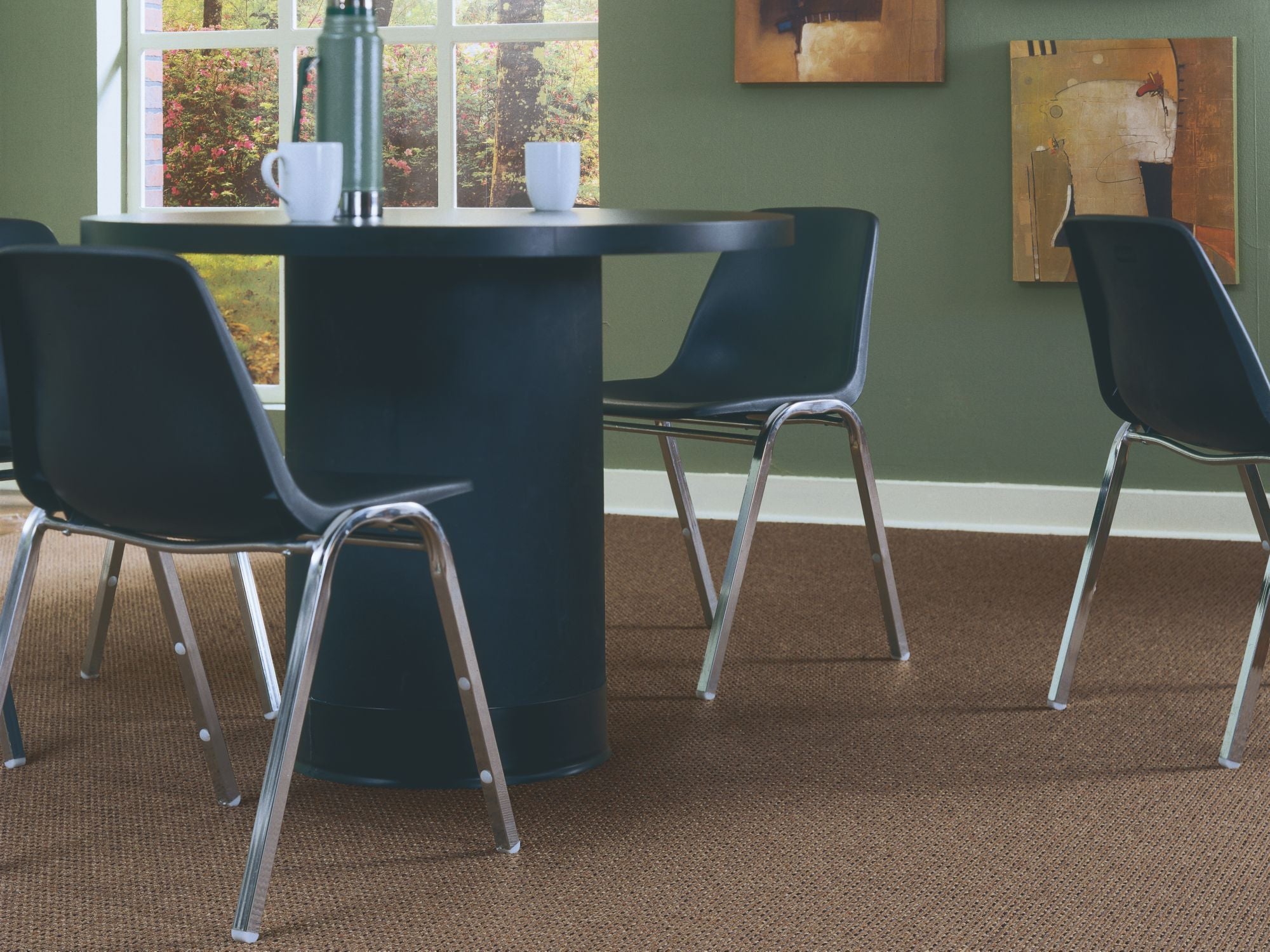 Functional Commercial Carpet by Philadelphia Commercial in the color Efficient. Image of beiges carpet in a room.