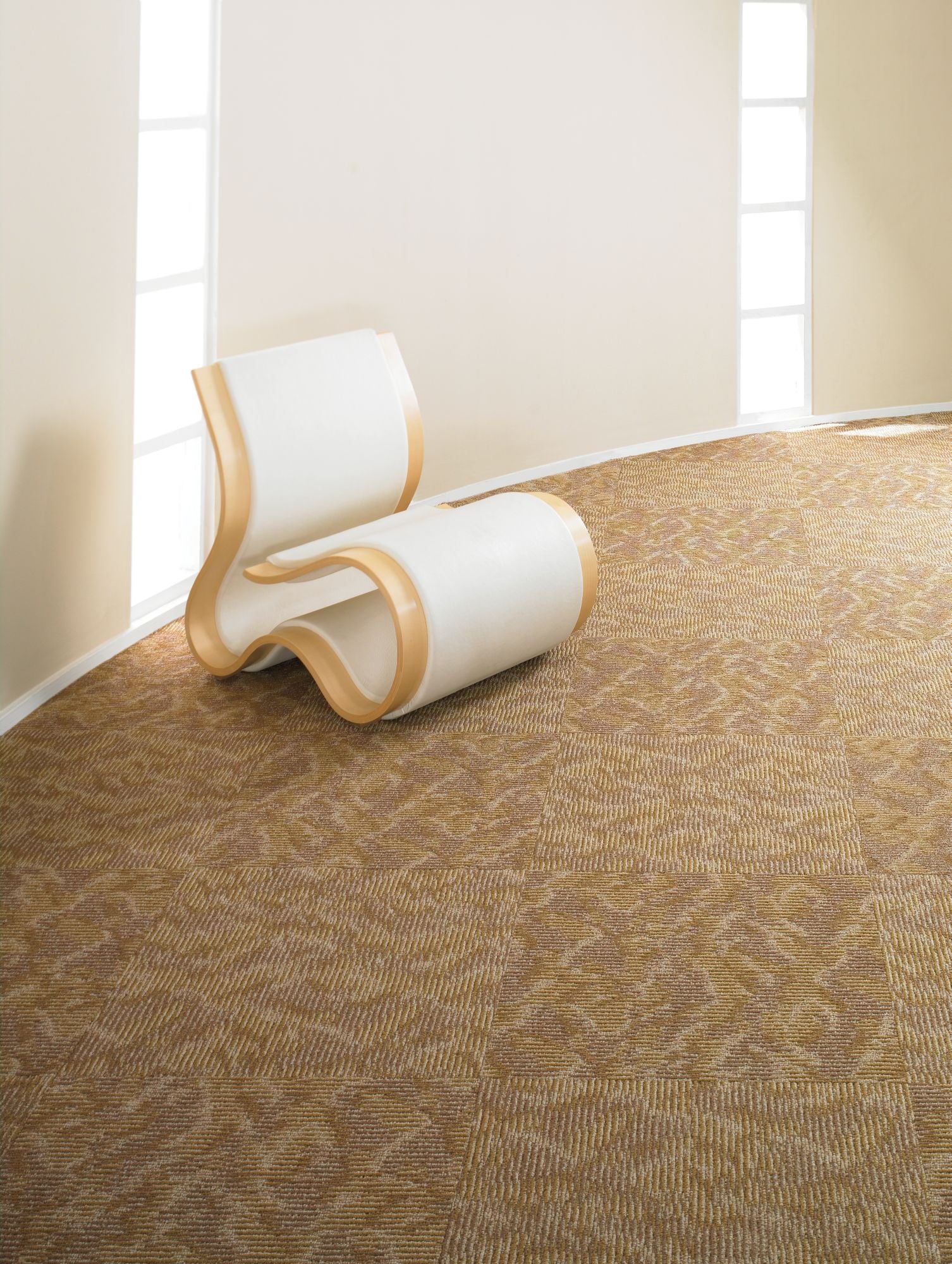 Ripple Effect Commercial Carpet by Philadelphia Commercial in the color Stone'S Throw. Image of greens carpet in a room.