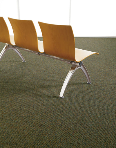 All Access Commercial Carpet by Philadelphia Commercial in the color Short Cut. Image of greens carpet in a room.