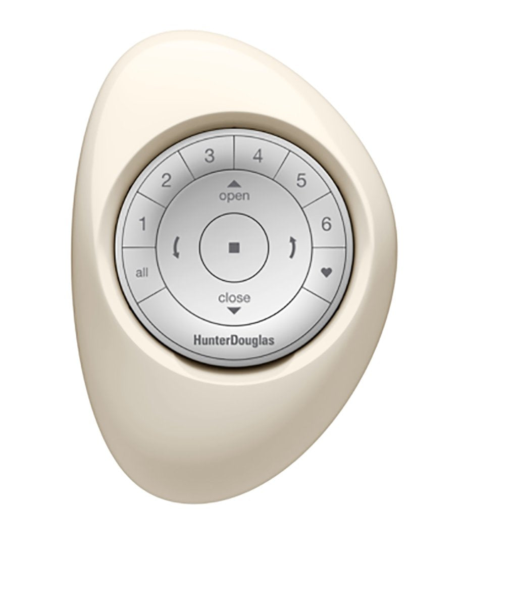 Hunter Douglas Pebble Remote White on Ecru