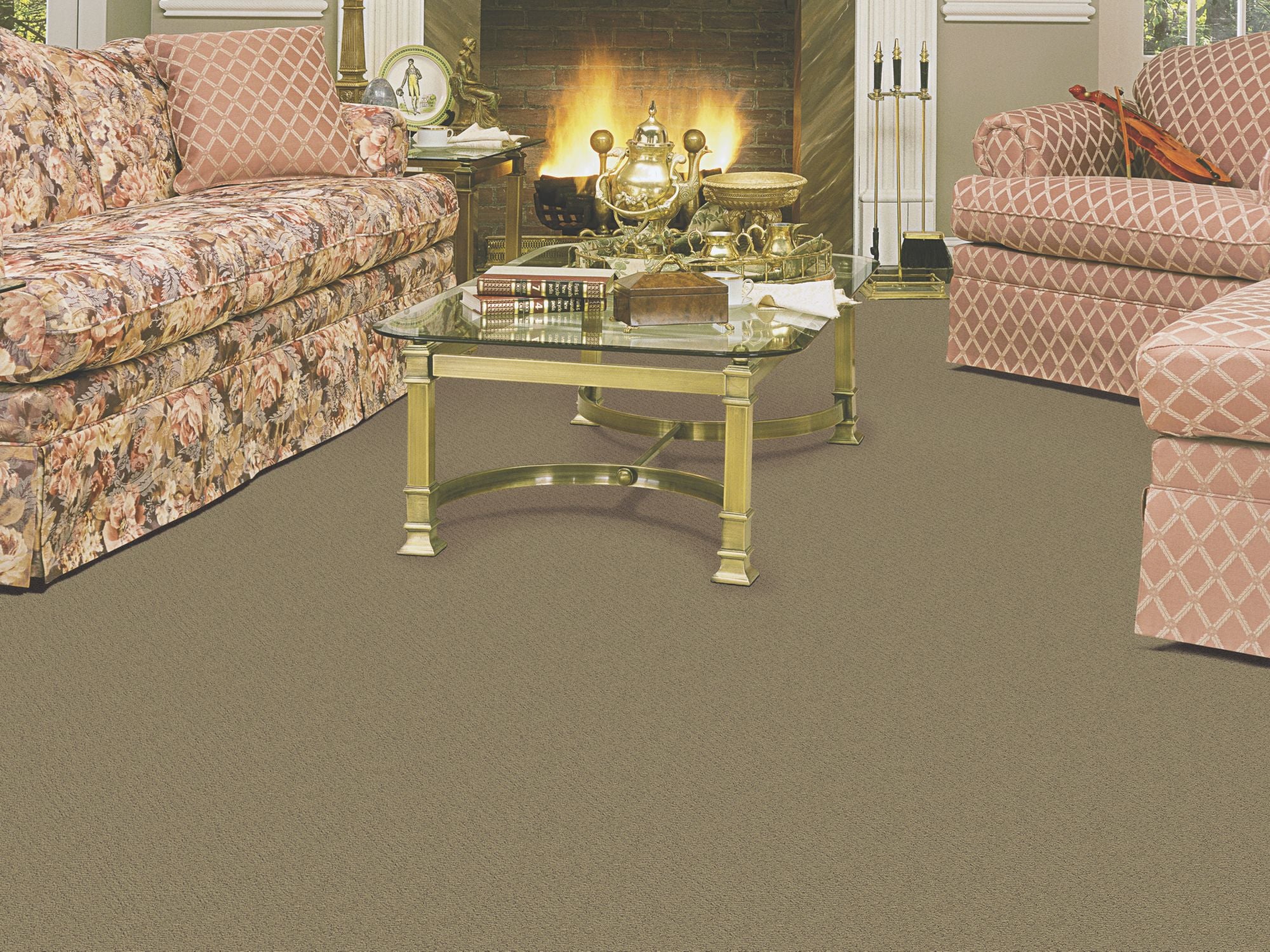 Elements Commercial Carpet by Philadelphia Commercial in the color Desert Cactus. Image of greens carpet in a room.