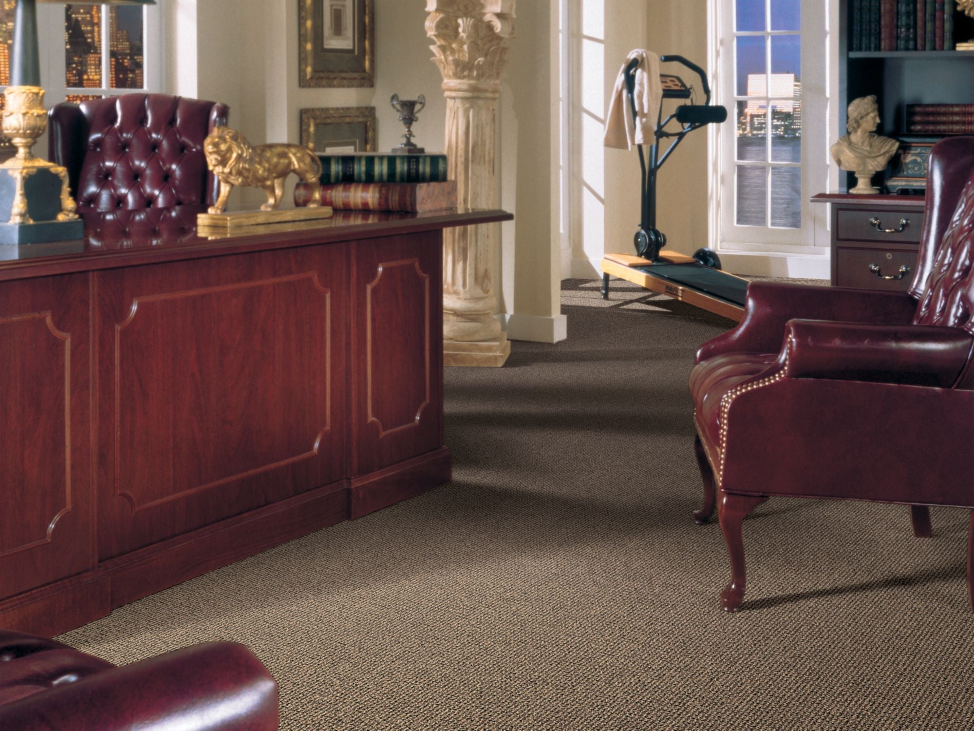 World Wide Commercial Carpet by Philadelphia Commercial in the color Melbourne. Image of browns carpet in a room.