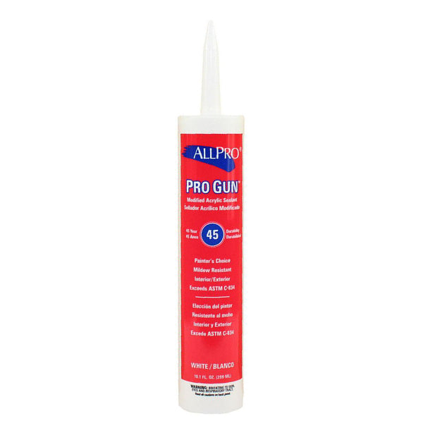 ALLPRO Pro Gun White Caulking, available at John Boyle Decorating Centers in Connecticut.